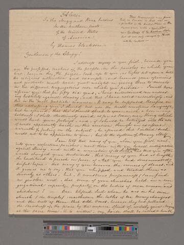 [Clarkson, Thomas]. A letter to the clergy and slave-holders of the United States, particularly the Southern