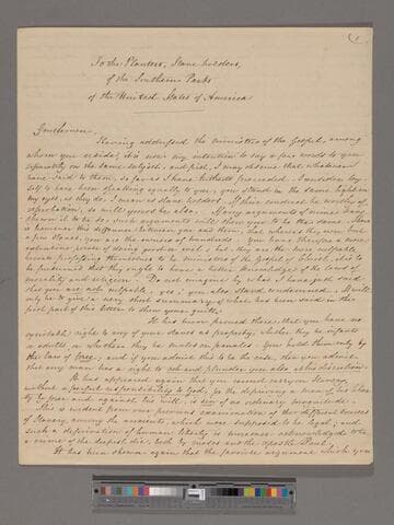 [Clarkson, Thomas]. A letter to the clergy and slave-holders of the United States, particularly the Southern