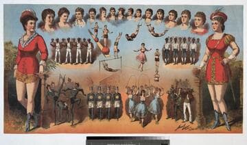 [Collage of a burlesque and minstrel performers and acts]
