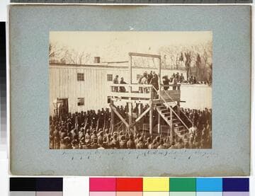 Hanging of Capt. Henry Wirz (C.S.A.) ; adjusting the rope