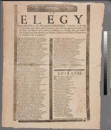 An elegy on the death of Mr. William Sherwood