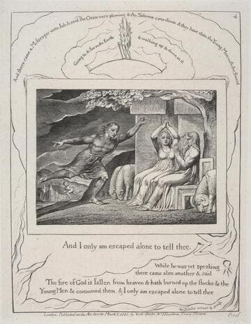 Illustrations of the Book of Job invented & engraved by William Blake  [5 of 22 engravings]