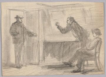 Confrontation of Three Figures, on Shipboard