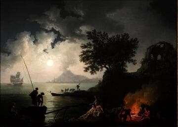 View of Naples in Moonlight