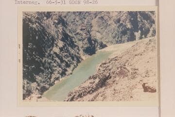 Crystal Rapid from the top of the Tonto Platform on the upriver side of the mouth of Crystal Canyon