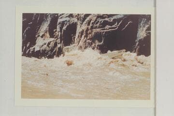Frank Wright in the "Sandra" in Monument Creek Rapid