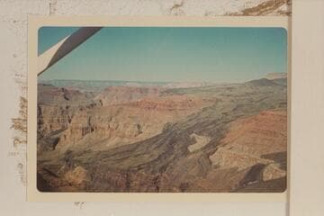 Lava flows from right walls looking down river from approximately Mile 180