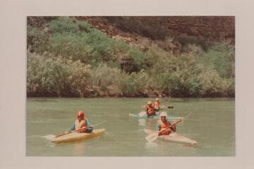 Four of the five kayaks leaving Dubendorff Rapid