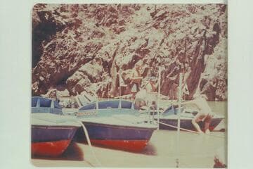 Boats moored in the mouth of Shinumo Creek