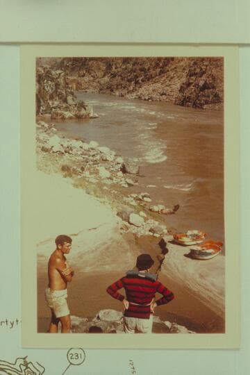 Down from beach at Travertine Fall;  Buzz Belknap and Dock Marston