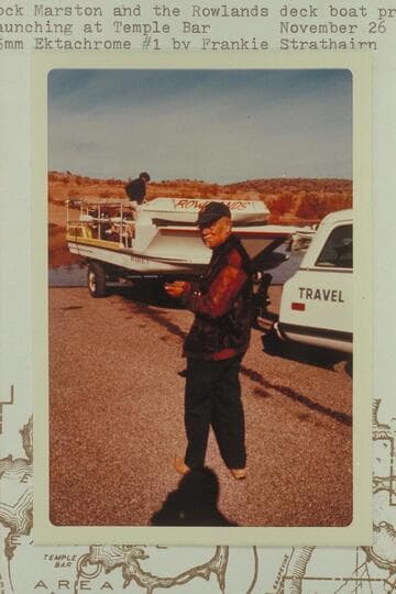 Dock Marston and the Rowlands deck boat prior to the launching at Temple Bar