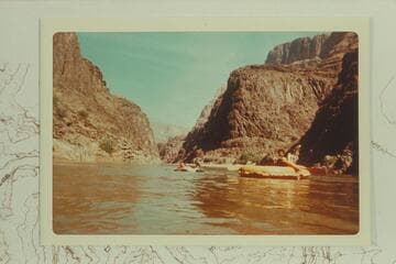 Down to mouth of Separation Canyon.  Air mattresses and the small inflated craft