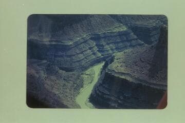 Mouth of Slickhorn Gulch and trails.  San Juan River