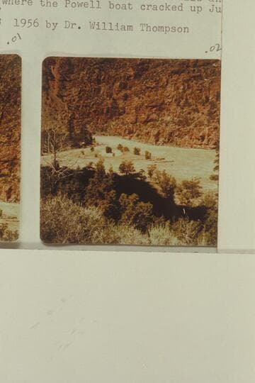 Down river showing the lower end of Disaster Falls and No Name Island where the Powell boat cracked up on June 8, 1869