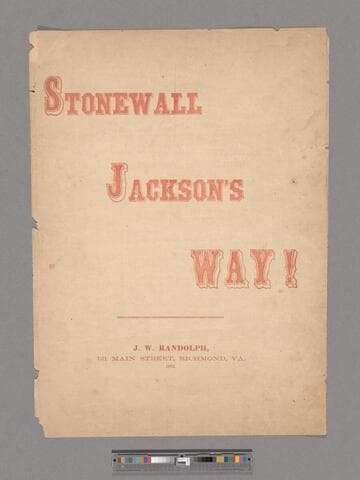 Stonewall Jackson's way!