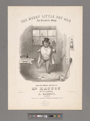 The merry little fat man : an eccentric song / sung with immense applause by Mr. Hatton ; written & composed by J. Blewitt