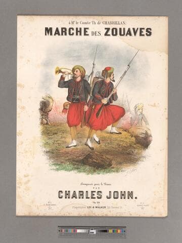 Marche des Zouaves  : op: 30. / composee pour le piano par Charles John