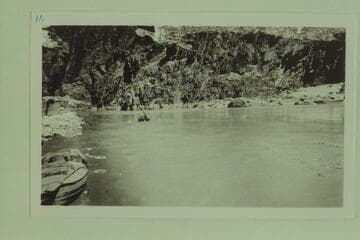 Below Sockdologer Rapid.  Bright Angel gauge:  33,400 cfs