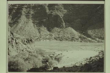 The boats in the lagoon at the mouth of Tapeats Creek