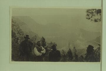 The Zahn party at Grand View en route from Los Angeles to the San Juan River in their Franklin car.  Evening