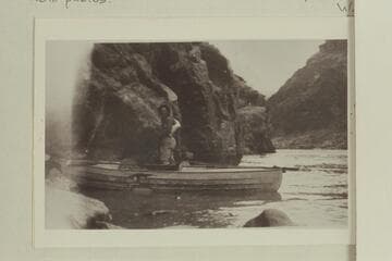 Ellsworth Kolb capsized in Waltenberg Rapid in 1911.  Emery started through the rapid to help but stayed among the rocks at the edge and bashed a hole in his boat.  They camped below and named the rapid "Christmas Rapid."