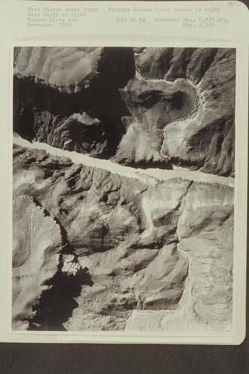 Bass Canyon upper right; Bass Rapid at right.  Hotauta Canyon lower center to right