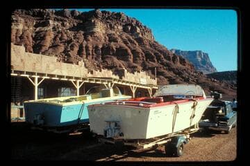 Jet boats at Cliff Dwellers Lodge
