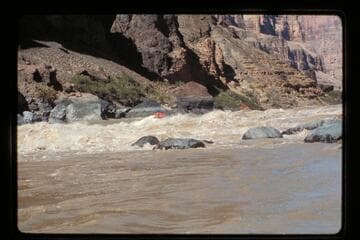 "Wee Red" climbs Vulcan Rapids