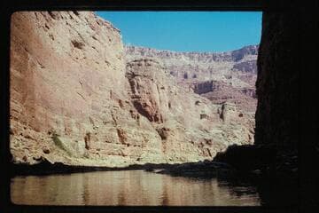 The chopper low over river, Mile 38.5