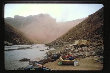Wind storm below Soap Creek Rapids