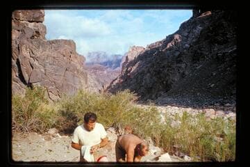 Mack Miller and Bill Belknap at camp at Hermit Creek