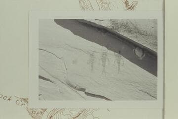 Pictographs at right bank below the mouth of Escalante River about to be submerged