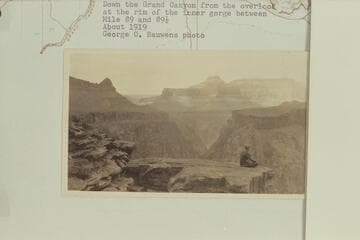 Down the Grand Canyon from the overlook at the rim of the inner gorge between Mile 89 and 89 1/2