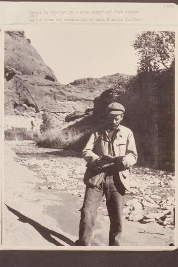 Robert Brewster Stanton in a side canyon of Glen Canyon