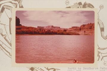 North to Deadhorse Point from Mile 29 1/2.  Cisco gauge:  May 19:  7,780 cfs.  May 20:  9,910 cfs.  May 21:  12,700 cfs