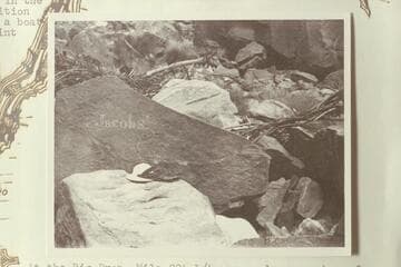 Name of J. H. Jacobs cut near Mile 204 1/2 Cataract Canyon.  Cutler identified the rapid as No. 26