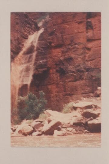 Flood down side canyon about Mile 153.7, left bank