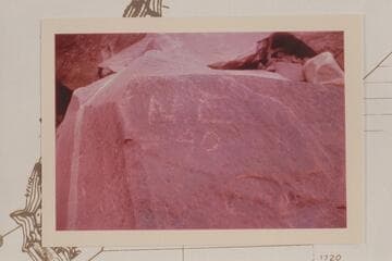 The inscription of the Nevills party which stopped at the Best wreck point.  Hell To Pay Rapid.  Mile 204 1/2