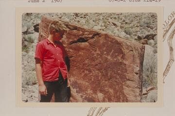 Jody Baker at J. W. Wilson near Mile 214, right bank.  May 17, 1887 inscription