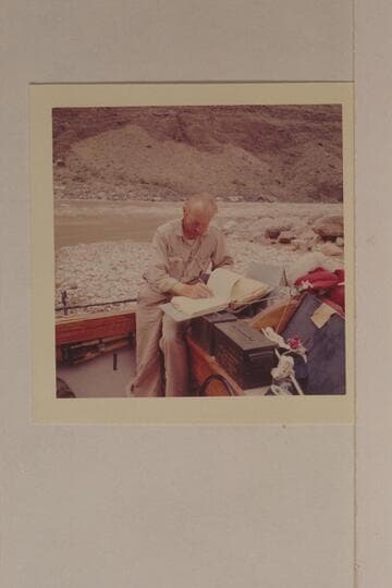 Jim Algar with the script of Disney's "Ten Who Dared."  Grand Canyon