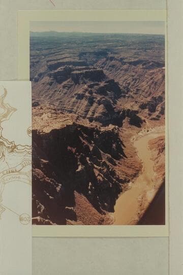 Down river from Mile 210.  Y Canyon enters from the left and Cross Canyon is above.  Rapid #9 is at Cross Canyon at Mile 208.6.  The rapid at lower right is #8