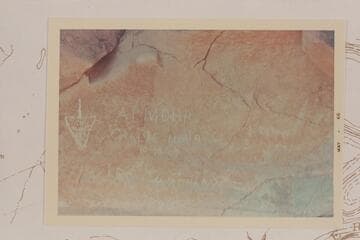 Inscriptions on rocks near top of trail to Spanish Bottom