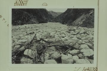 Up Separation Canyon showing drift left by flood
