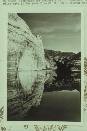 Up Green River past the concave side of Steamboat Rock which gave it the name Echo Cliff