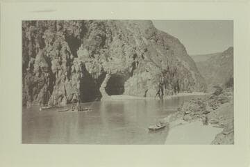 Diamond Drill, Black Canyon.  The drilling is preparing for Hoover Dam