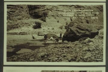 Green River Investigation- Repairing boat "Utah" 2 miles below entrance to Ladore Canyon