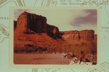 Boats waiting for fuel at Mineral Canyon.  Mile 50.7