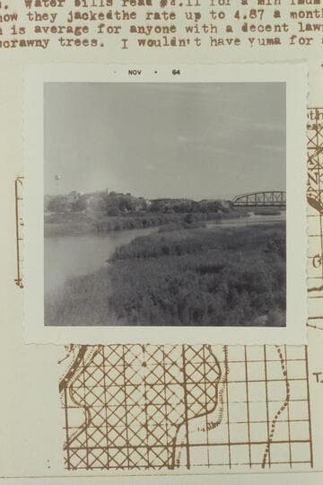 The Colorado River near Yuma; looking east-northeast from West Yuma Hills and about 250 ft. downriver from similar photo looking up and east to bridges