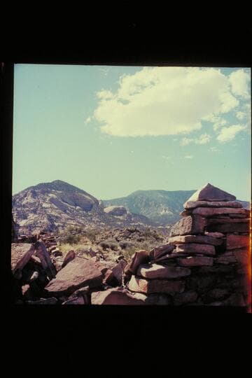 Navajo Begay, Little Navajo Mountain from mesa above Trail Canyon