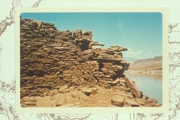 Broken part of Fort at Hite where Julie name was located